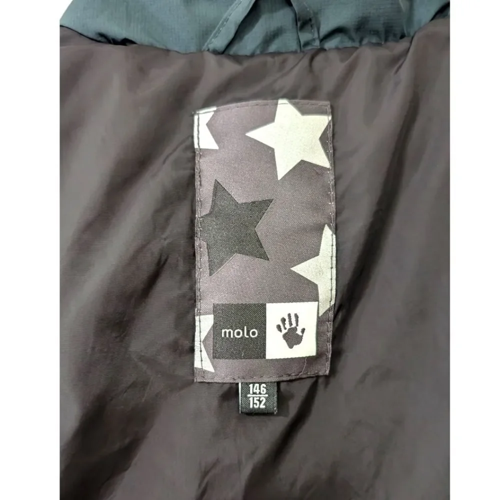 Molo Kids' 11-12 Year Old Dark Green Quilted Puffer Vest Zip Up
